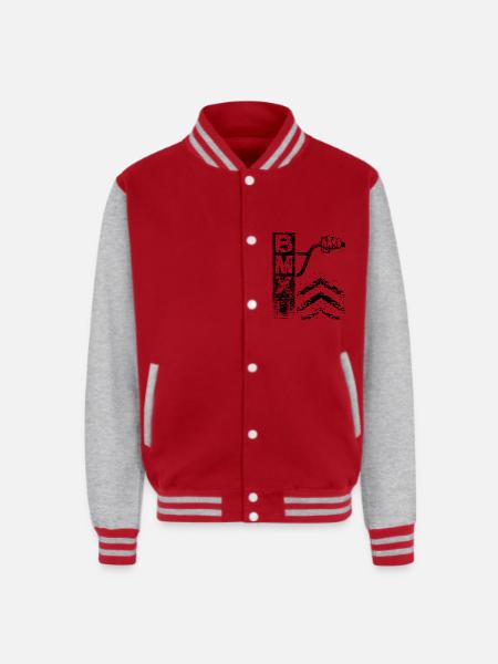 Behind Bmx Bars - Unisex College Sweat Jacket - red/heather grey
