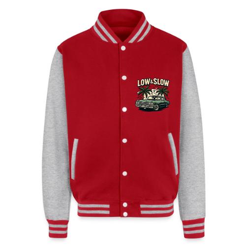Classic Lowrider Car | Low & Slow Retro T-Shirt - Unisex College Sweat Jacket