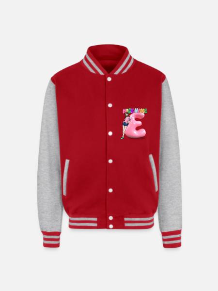 Nick Name E - Unisex College Sweat Jacket - red/heather grey