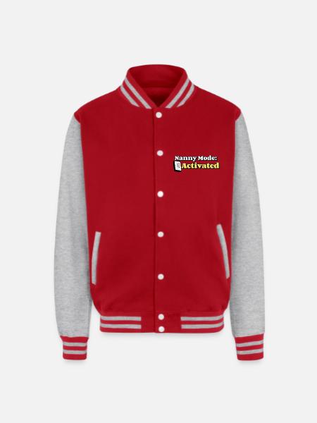 Nanny Mode Activated - Unisex College Sweat Jacket - red/heather grey