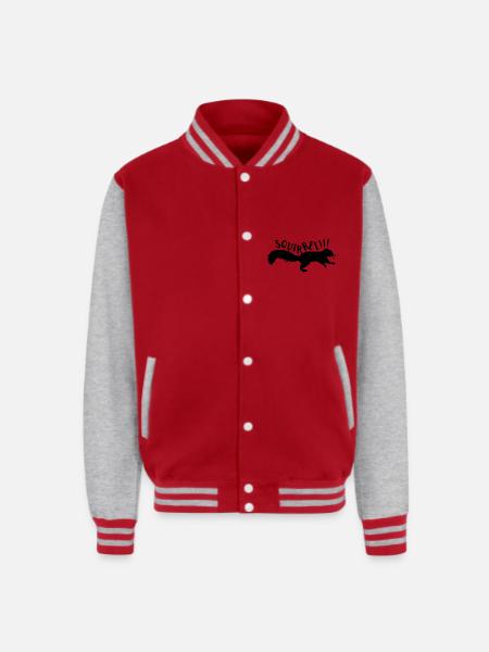 Squirrel - Unisex College Sweat Jacket - red/heather grey