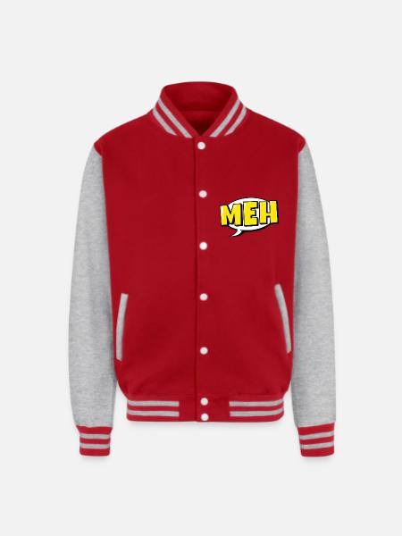 Meh - Unisex College Sweat Jacket - red/heather grey