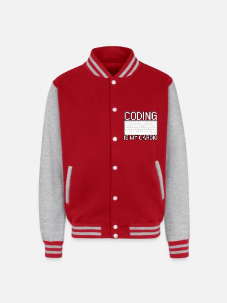 Coding Is My Cardio - Unisex College Sweat Jacket - red/heather grey