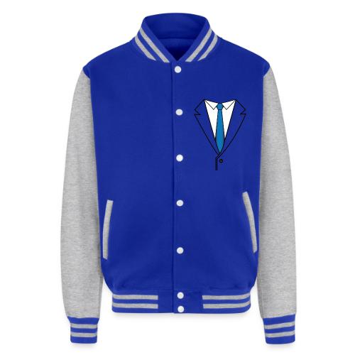 Suit with Blue Tie - Unisex College Sweat Jacket