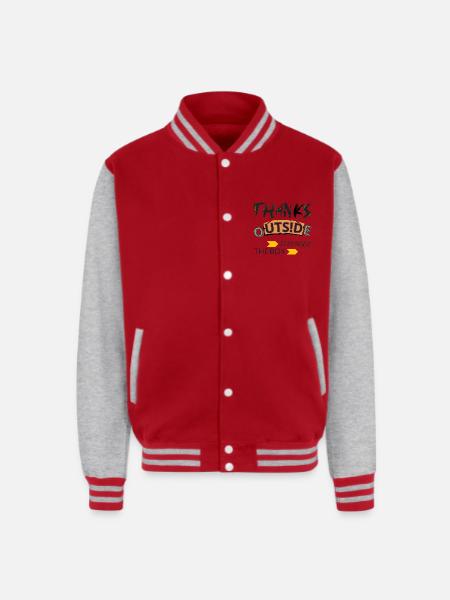 thanks - Unisex College Sweat Jacket - red/heather grey