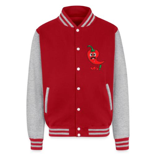 Hot Chilli Face - Funny Emoticon - Unisex College Sweat Jacket