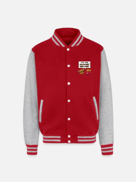 The Weekend Burger - Unisex College Sweat Jacket - red/heather grey