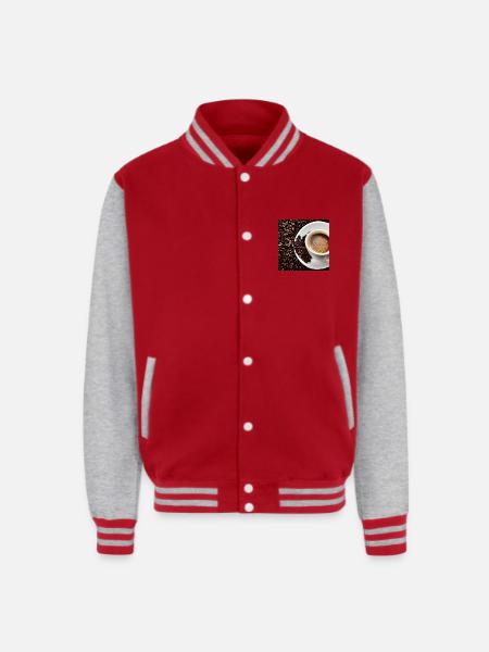 Morning coffee - Unisex College Sweat Jacket - red/heather grey