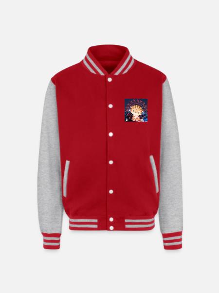 Tiger - Unisex College Sweat Jacket - red/heather grey