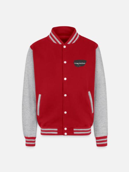 "Imagination" chalkboard - Unisex College Sweat Jacket - red/heather grey