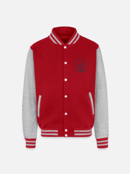 Nature Black and white - Unisex College Sweat Jacket - red/heather grey