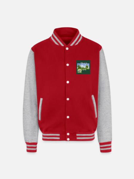 ONE PLANET EARTH - Unisex College Sweat Jacket - red/heather grey