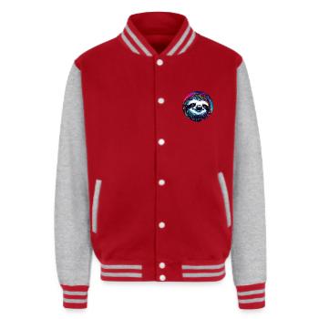 Cosmic Sloth - Unisex College Sweat Jacket - red/heather grey - Front