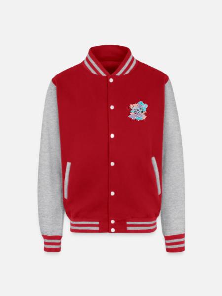 Mind Positive - Unisex College Sweat Jacket - red/heather grey