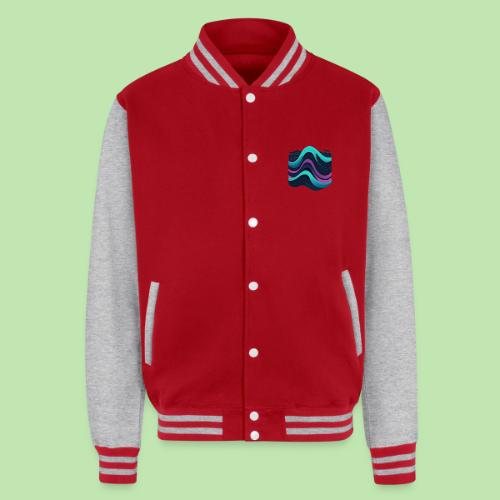 Abstract Wavy Ocean Pattern - Unisex College Sweat Jacket