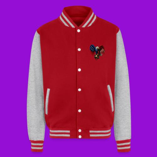 American Flag Bald Eagle - Helmet - Unisex College Sweat Jacket