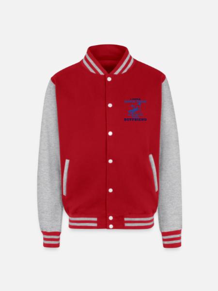 Bench Press - Unisex College Sweat Jacket - red/heather grey