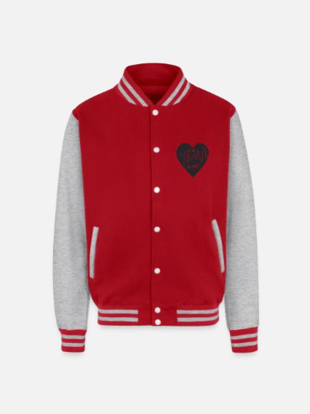 r u mine ? - Unisex College Sweat Jacket - red/heather grey