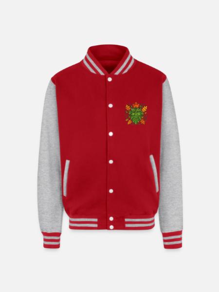 Autumn Greenman - Unisex College Sweat Jacket - red/heather grey