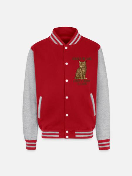 Sorry Cat - Unisex College Sweat Jacket - red/heather grey