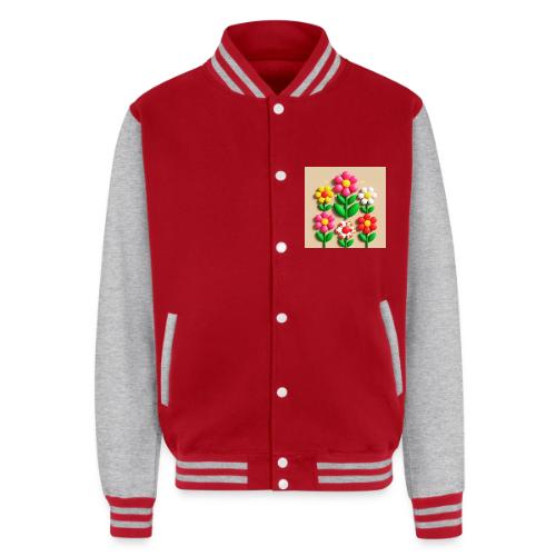 3D Flowers and Butterflies in Amber, Floral Design - Unisex College Sweat Jacket