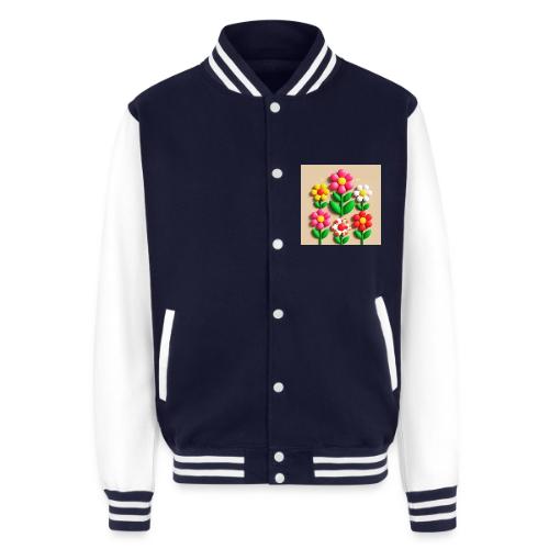 3D Flowers and Butterflies in Amber, Floral Design - Unisex College Sweat Jacket