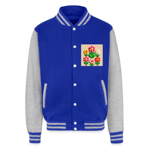3D Flowers and Butterflies in Amber, Floral Design - Unisex College Sweat Jacket