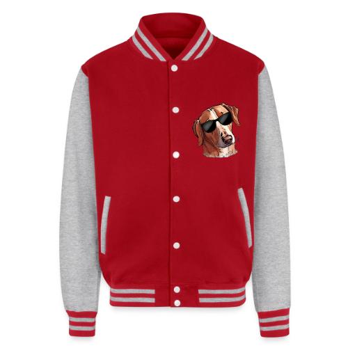 Funny hunting dog with sunglasses - Unisex College Sweat Jacket
