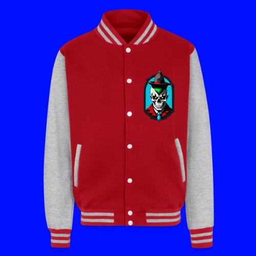 A student of magic with skull and pointed hat - Unisex College Sweat Jacket