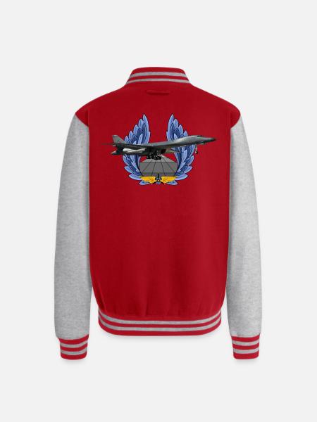 B-1B Lancer - Unisex College Sweat Jacket - red/heather grey