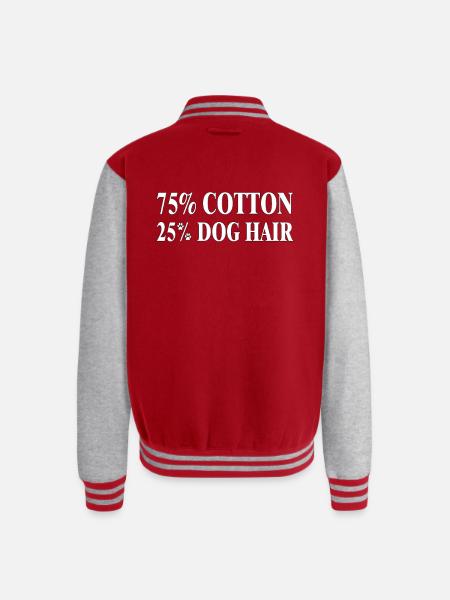 Dog Hair Cotton Blend Tee - Unisex College Sweat Jacket - red/heather grey