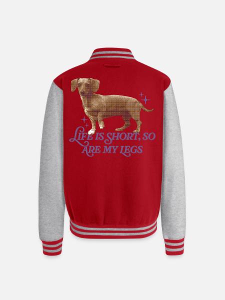 Life Is Short  - Unisex College Sweat Jacket - red/heather grey
