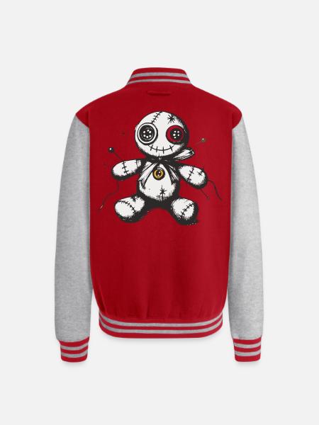 Voodoo doll - Unisex College Sweat Jacket - red/heather grey