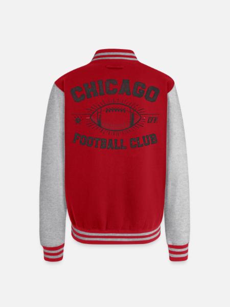 Chicago Football Club Emblem - Unisex College Sweat Jacket - red/heather grey