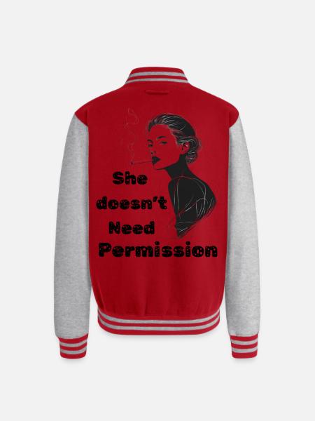 Noir Silhouette Smoking - Unisex College Sweat Jacket - red/heather grey