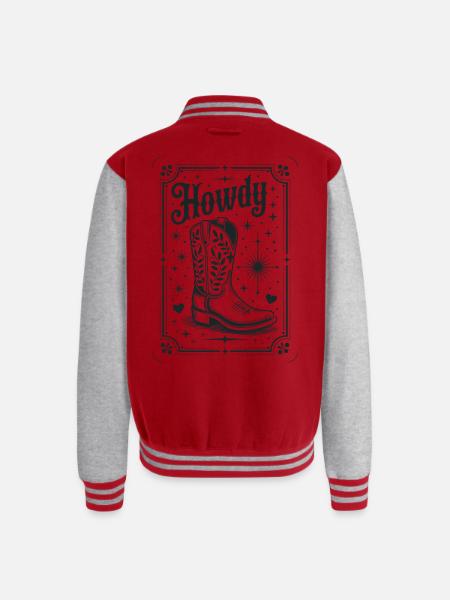Howdy Boots Western Night - Unisex College Sweat Jacket - red/heather grey