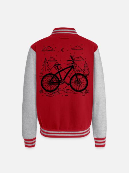Mountain Biking Comic Style - Unisex College Sweat Jacket - red/heather grey