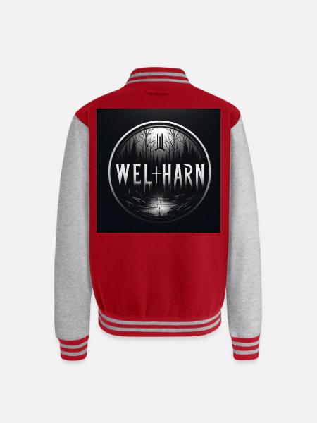 Valharn - Unisex College Sweat Jacket - red/heather grey