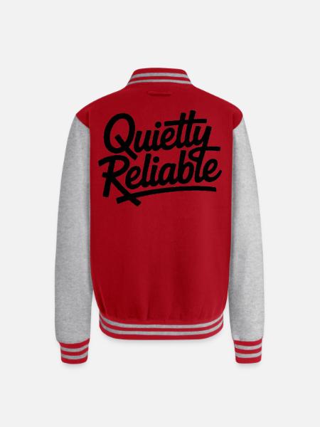 Quietly Reliable Script Logo - Unisex College Sweat Jacket - red/heather grey