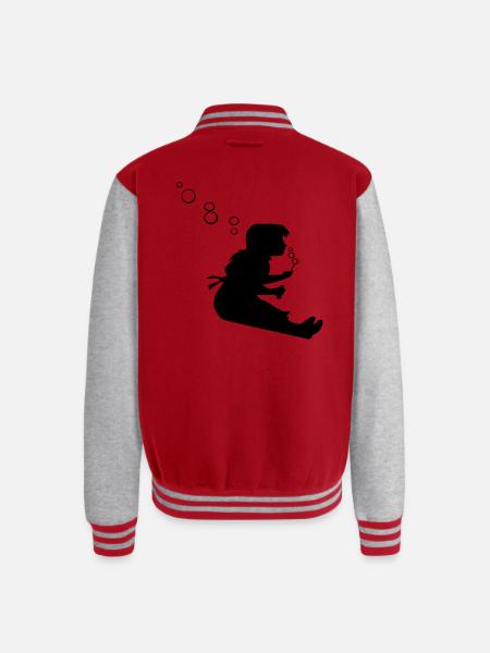 BUBBLE GIRL - Unisex College Sweat Jacket - red/heather grey