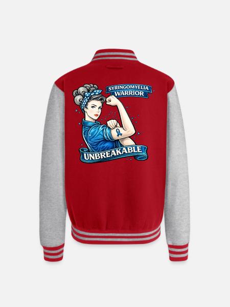 Syringomyelia Warrior Unbreakable - Unisex College Sweat Jacket - red/heather grey