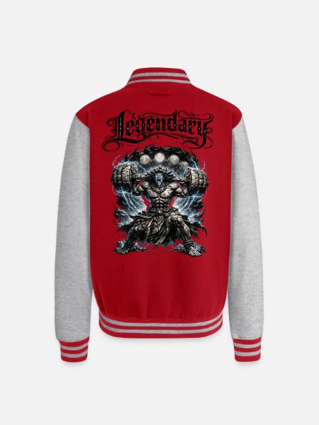Legendary Thunderbruiser Titan  - Unisex College Sweat Jacket - red/heather grey