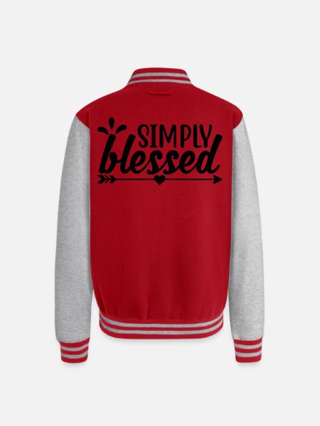 Simply Blessed - Unisex College Sweat Jacket - red/heather grey
