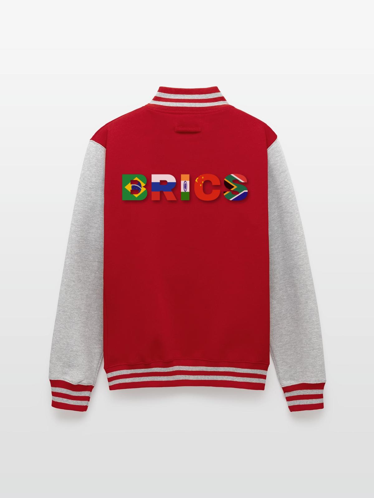 Brics - Unisex College Sweat Jacket - red/heather grey - Back
