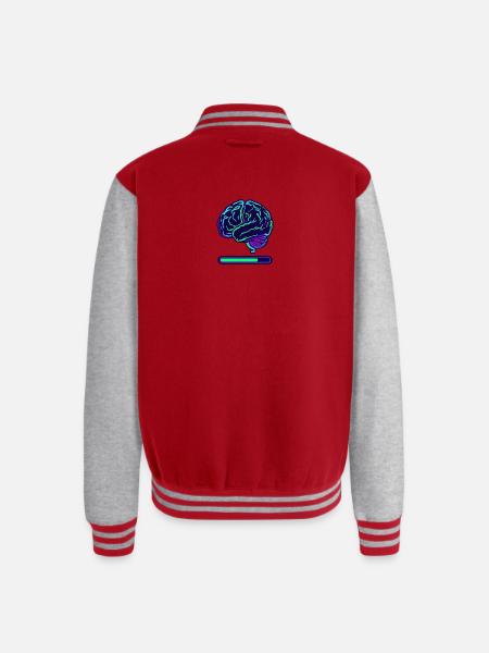 Neon Brain Progress Bar - Unisex College Sweat Jacket - red/heather grey