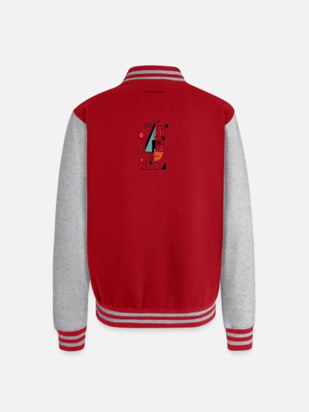 Unique face design - Unisex College Sweat Jacket - red/heather grey