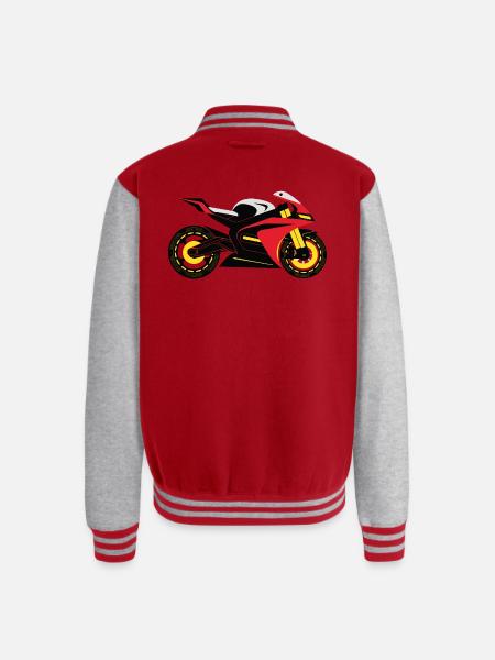 Crimson Vortex Streetbike - Unisex College Sweat Jacket - red/heather grey