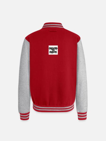 Created to Create - Unisex College Sweat Jacket - red/heather grey
