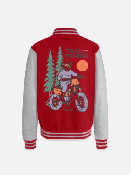 Trail and Error - Unisex College Sweat Jacket - red/heather grey