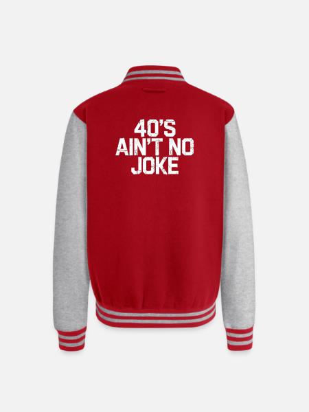40s Ain't No Joke - Unisex College Sweat Jacket - red/heather grey